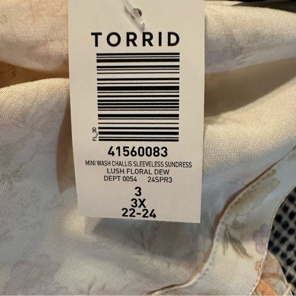 Torrid Mini Challis Sleeveless Sundress size 3 (b4 - Picture 7 of 9